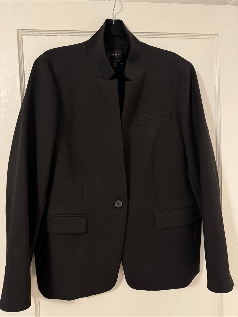 J. Crew Black Single-Button Notched Regent Blazer